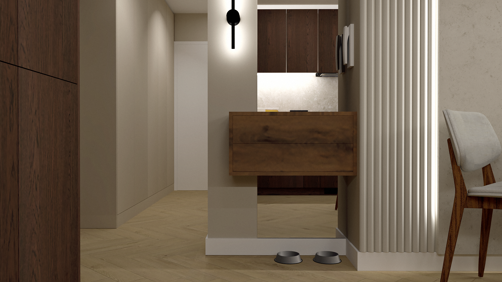 Mieszkanie 55 m² — Salon z aneksem kuchennym, zdjęcie 5